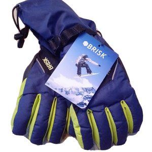 Brisk Unisex Ski Gloves Black Blue Green Sz Large